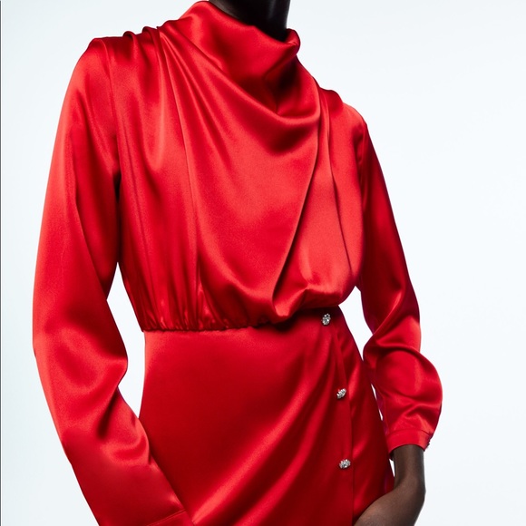 Zara Satin Effect Short Jumpsuit Romper NWT - Picture 5 of 6